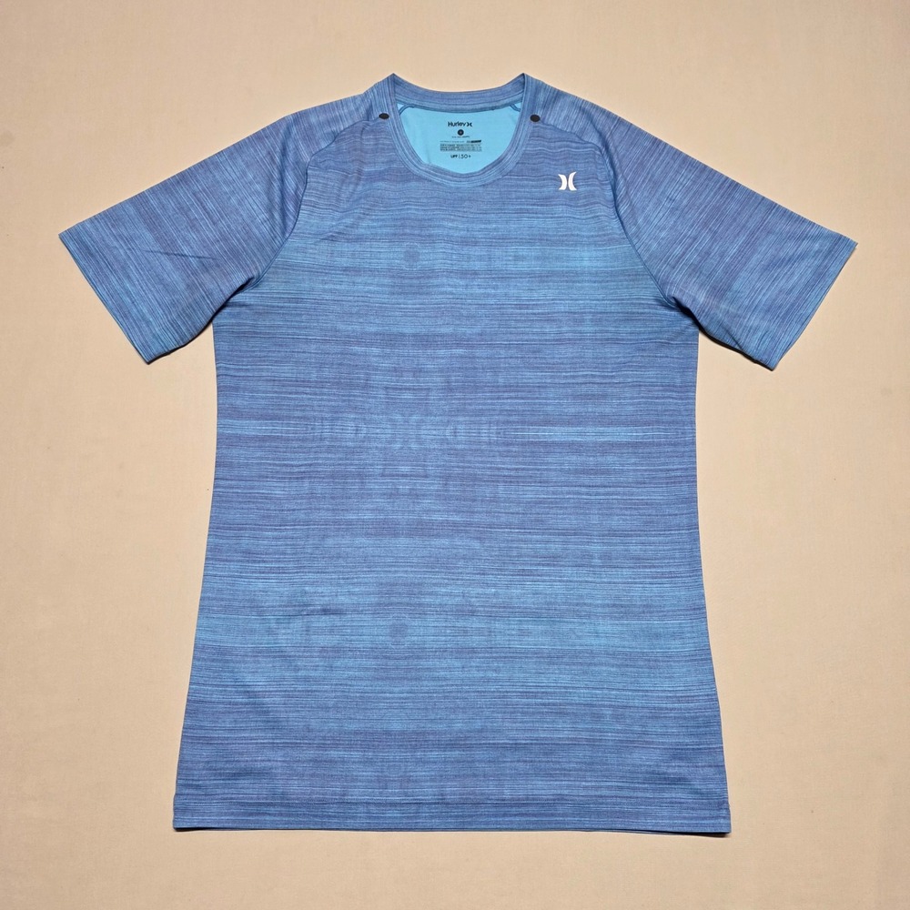 Hurley Nike Dri-FIT UPF 50+ Blue Athletic Short Sleeve T-Shirt Petite/Small